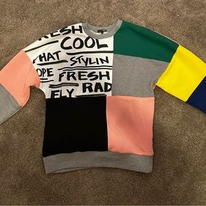 Multicolor sweater warm and fuzzy on the inside